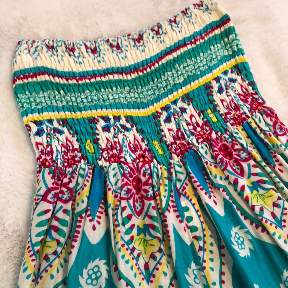 Lily Whyt jumpsuit,size M, teal/pink/white